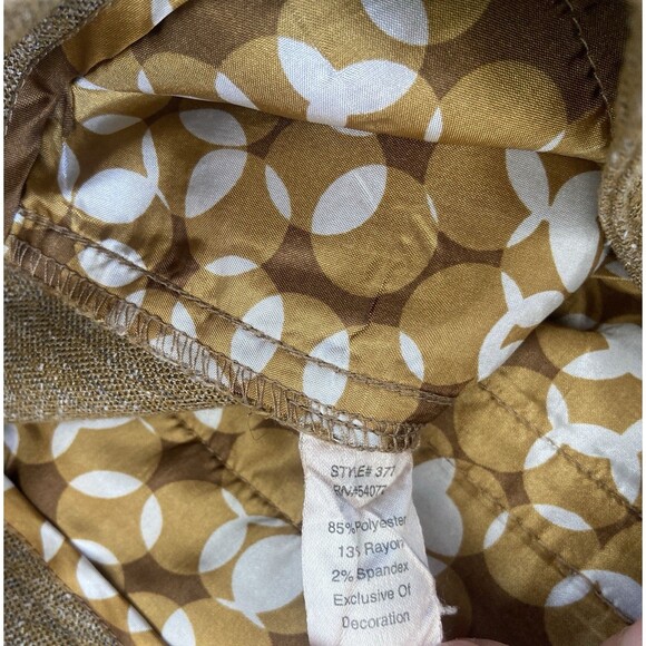 Cabi Women’s 8 Brown Textured Tweed Wide Leg Pants Button Waist Modern Career - Picture 4 of 16